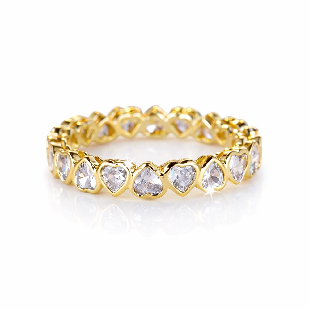 New Gold Plated Heart Eternity Ring